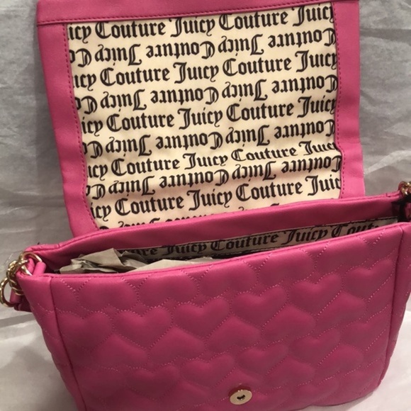 Juicy Couture juicy pink Brighter than a diamond gold chainlink shoulder bag new - Picture 13 of 16
